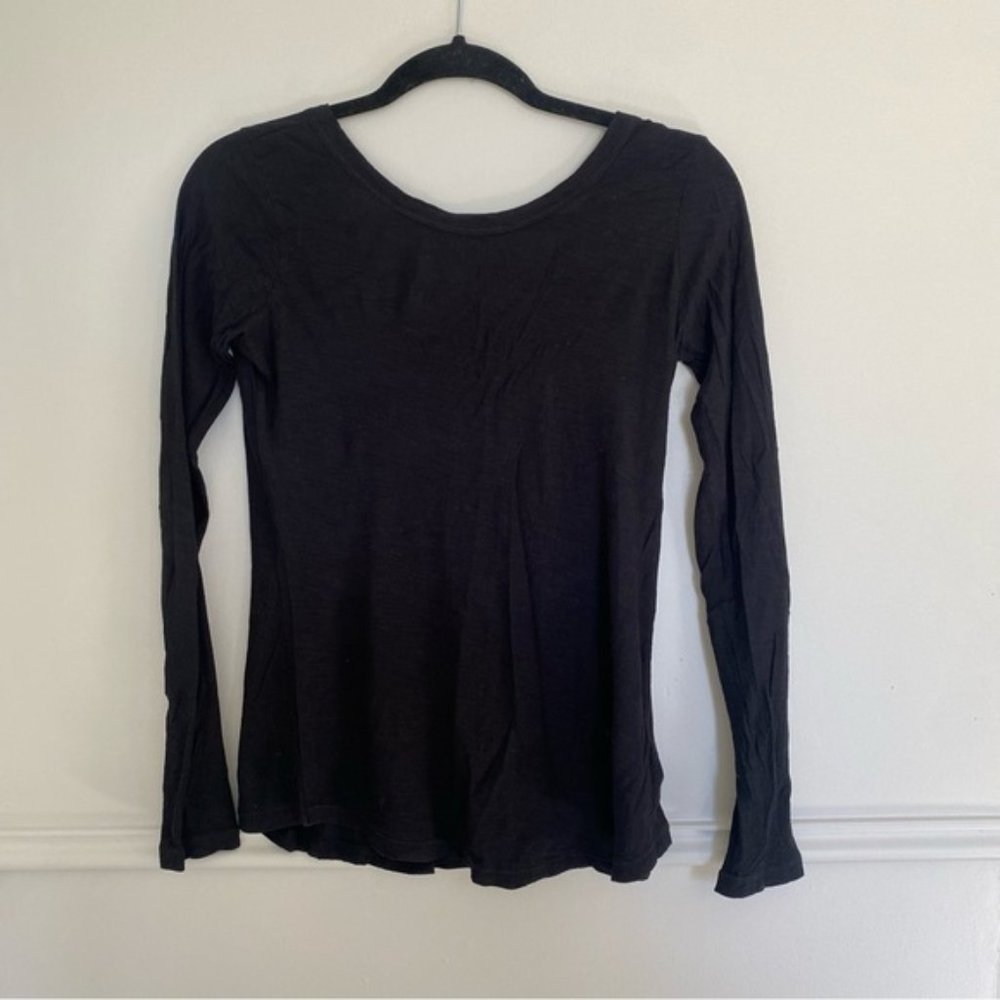 BNWT ralph lauren three quarter sleeve black long blouse medium